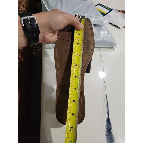 Franco Sarto Black Leather Thong Sandals Square Toe Womens Size 8.5M - Picture 7 of 8